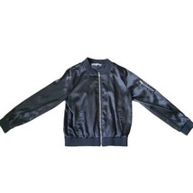 Absolutely Famous Jacket Black Womens Size Medium Zip Polyester Satin Light - £15.88 GBP