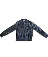 Absolutely Famous Jacket Black Womens Size Medium Zip Polyester Satin Light - £15.71 GBP