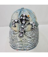 Vintage FLEURDELIS Distressed Bling Hat Cap w/ Rhinestones Beads Sequins... - $26.35 CAD