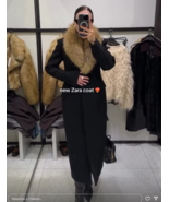 ZARA BNWT 2025. BLACK WOOL COAT FAUX FUR COLLAR. 3736/251/800 - €182,02 EUR