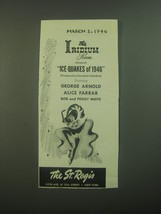 1946 The St. Regis Iridium Room Ad - The Iridium Room presents Ice-Quakes - £14.54 GBP