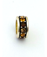 Authentic Brighton Crystal Voyage Spacer, Topaz J9560D Silver/Stone, New - $9.03
