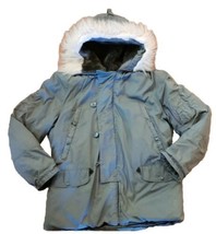 US Military Extreme Cold Weather Parka N-3B L Hooded Coat 80s Greenbrier... - £98.48 GBP