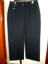Nwot St. John Sport By Marie Gray Blk Cargo Pants Silver Accent Sz 14 FA04 Gp 1 - £109.50 GBP