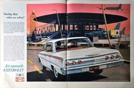 Chevrolet Jet-smooth TWO PAGE AD Airport Jet Whitewalls-Tires-1962 VTG P... - $17.83