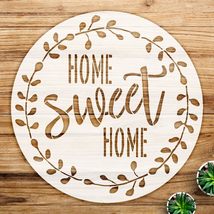 Home Sweet Home Stencil Pattern with Laurel Wreath, Reusable Mylar Templ... - $290.90 MXN+