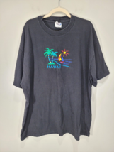 Vintage Hawaiian Embroidered Hawaii Black Tourist Hawaii T-Shirt XXL - €20,41 EUR