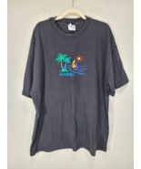 Vintage Hawaiian Embroidered Hawaii Black Tourist Hawaii T-Shirt XXL - €20,41 EUR