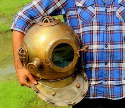 Antique Solid Steel Solid Brass Anchor Diving Divers Helmet - £178.02 GBP