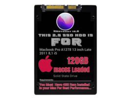 macOS 12.6 Monterey Preloade on SSD 120GB For Macbook Pro A1278 Late 201... - $39.99