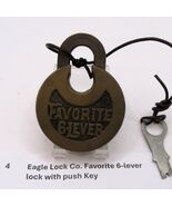 Vintage Lock - "Favorite 6-Lever" Brass Pancake Padlock - $79.20
