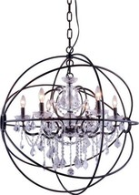 Pendant Lamp GENEVA 6-Light Silver Gray Dark Bronze Royal-Cut Crystal - £1,249.66 GBP