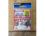 Owner Mosquito Light 12 Pack Fishing Hook Size 10 Black Chrome 4105-011 - £4.73 GBP