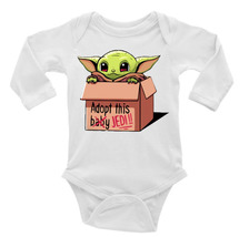 Baby Yoda Unisex Onesie, Long or Short Sleeves White - £17.17 GBP