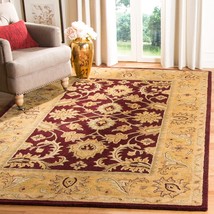 SAFAVIEH Classic Collection 5&#39; x 8&#39; Burgundy / Gold CL244A Handmade Traditional  - £254.58 GBP