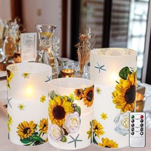 Sunflower Decor Flameless Candles Sunflower Gifts for Women Sunflower Ca... - $57.90