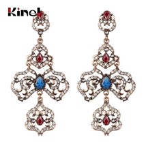 Luxury Big Drop Earrings For Women Fashion Antique Gold Turkish Ethnic Style Hol - £7.15 GBP