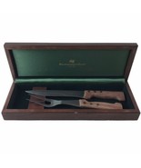 Vintage Abercrombie &amp; Fitch Sabatier Jeune France Meat Carving Set Wood ... - $202.19 CAD