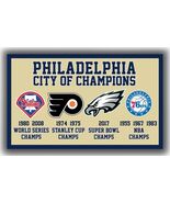 Philadelphia City of Champions Team Souvenir Flag 90x150cm3x5ft Fans Bes... - $18.99
