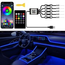 Interior Car Lights with Wireless APP and Remote Control, 5 in 1 RGB Ambient Lig - $51.46