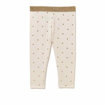 Holiday Time Baby Girl Christmas Leggings CreamGold Stretch Light Pants 3-6M - £9.78 GBP