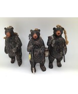 Set of 3 Rustic Black Bear Resin Figurines Hanging Cabin Lodge Decor 4.5” - $545.63 MXN