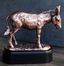 Rustic Western Farmhouse Ass Donkey Mule Electroplated Bronze Resin Figu... - $1,379.17 MXN