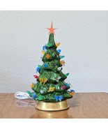 Large 10" Ceramic Lighted Green Christmas Tree w/ Light Base & Colored Bulbs - $48.51