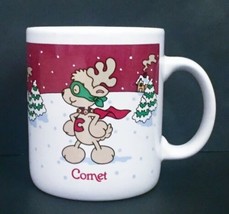 Vintage Reindeer Tales Comet And Cupid Coffee Mug Cup Holiday Christmas - £6.96 GBP