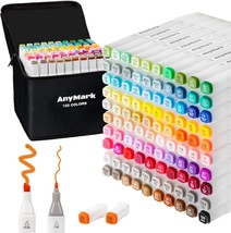AnyMark 100 Colors Alcohol Markers, Dual Tip Alcohol Based Art Markers S... - £42.16 GBP