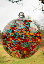Hanging Glass Ball 6&quot; Diameter Confetti Tree Witch Ball (1)  #164841 - $24.75