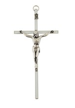 Silver &amp; White Small 6&quot; Crucifix,  New #AB-98-2 - $7.92