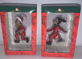 Set Of 2 Kurt Adler Christmas Ornaments Boy &amp; Girl Ice Skaters 3” New - £13.44 GBP