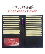 Bifold Black Long Wallet Genuine Leather Womens Checkbook Cover with RFI... - $12.30