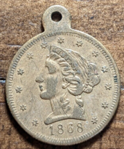 1868 Prise Dime 5 13 Stars Liberty US 22mm Game Counter Token - $69.95