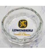 Lowenbrau Clear Glass Round 3 Inch Ashtray Classic Beer Logo Collectible - $9.89