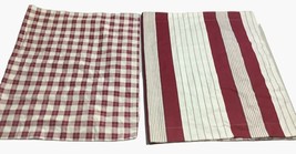 (2) Cuddl Duds Pillowcases King Duvet Covers Red Plaid Striped Flannel 38&quot; x 23 - £13.41 GBP