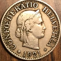 1921 Switzerland 10 Rappen Coin - £2.01 GBP