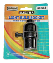VINTAGE ELECTRA ELECTRIC AC-563 LIGHT BULB SOCKET WITH ROTARY SWITCH BRO... - £11.99 GBP