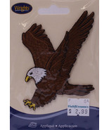 Wrights Soaring Eagle Birds of Prey Iron On Applique Badge Brown M211.08 - $2.99