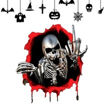 Ative halloween skeleton wall decals halloween skull decorative stickers party supplies thumb200