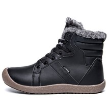 YWEEN New Men&#39;s Waterproof Boots Warm Plush Leather Boots Men Antiskid Ankle Sho - £56.36 GBP