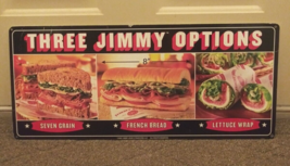 Authentic Jimmy Johns THREE OPTIONS Bread Sandwich Tin Sign 10.5&quot;h x 24&quot;w 2007 - £24.03 GBP
