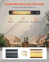 1500W Infrared Heater Electric Space Heater Remote Control 9 Speeds Timer - $139.99