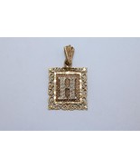 Vintage 14K Two Tone Gold Letter H Initial Square Pendant Filigree Charm... - $287.25 CAD