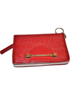 Juicy Couture Red Leather Credit Card ID Cash coins Case Wallet w/ keychain - £9.81 GBP