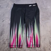 Fila Activewear Capri Pants Adult M Black Lightweight Athletic Casual Wo... - £20.60 GBP