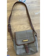 Vintage Polo Ralph Lauren Houndstooth Coated Canvas Leather Shoulder Bag... - £77.86 GBP