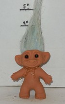 Vintage My Lucky Russ Berrie Troll 4&quot; Doll Blue Hair - £11.37 GBP