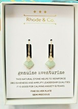 Kohl&#39;s Rhode &amp; Co. Women&#39;s Silver Plate Genuine Adventurine Earrings Lever Back - £21.29 GBP